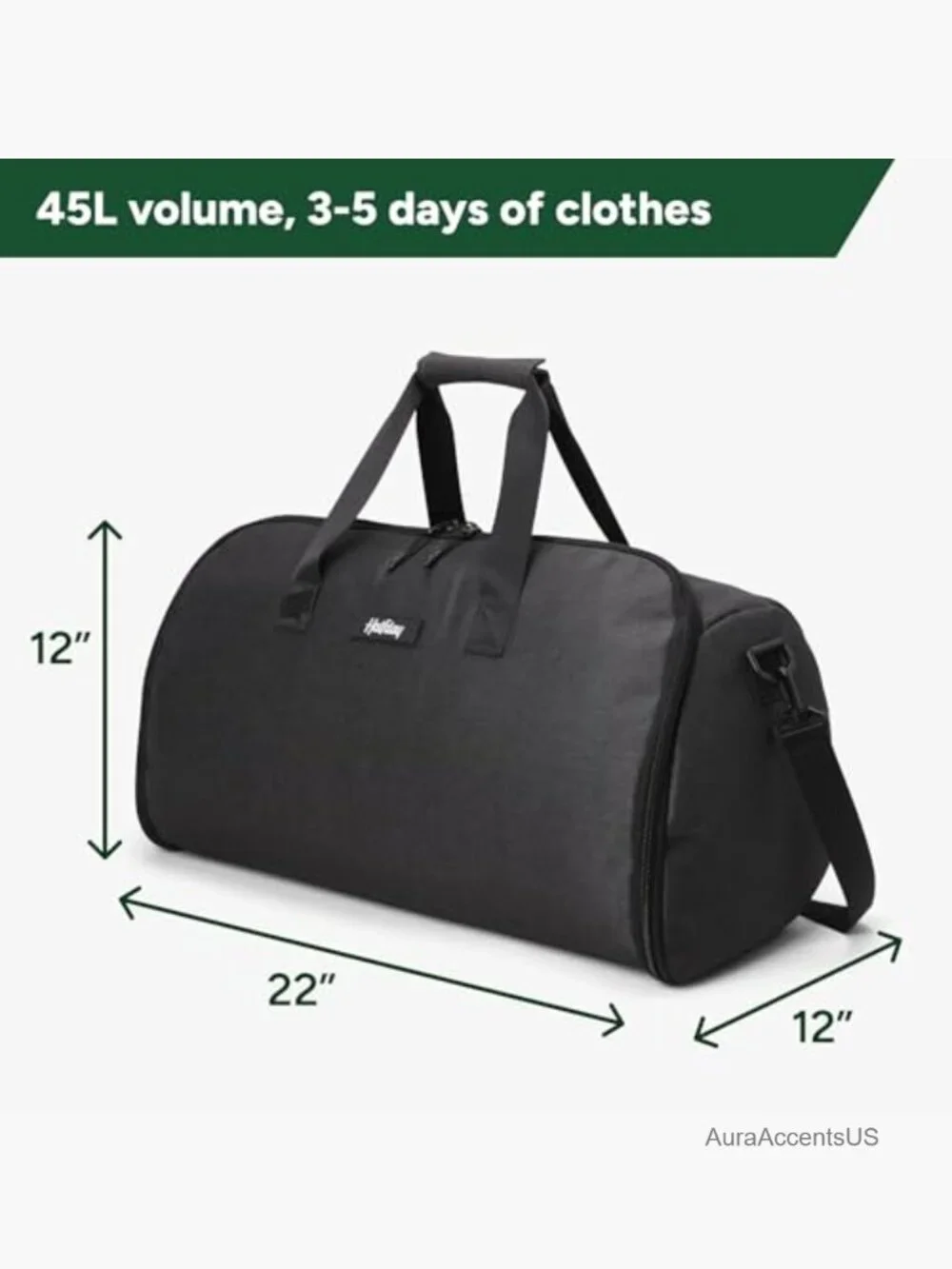 2-in-1 Convertible Garment Duffel Weekender Bag 45L Carry-On Travel